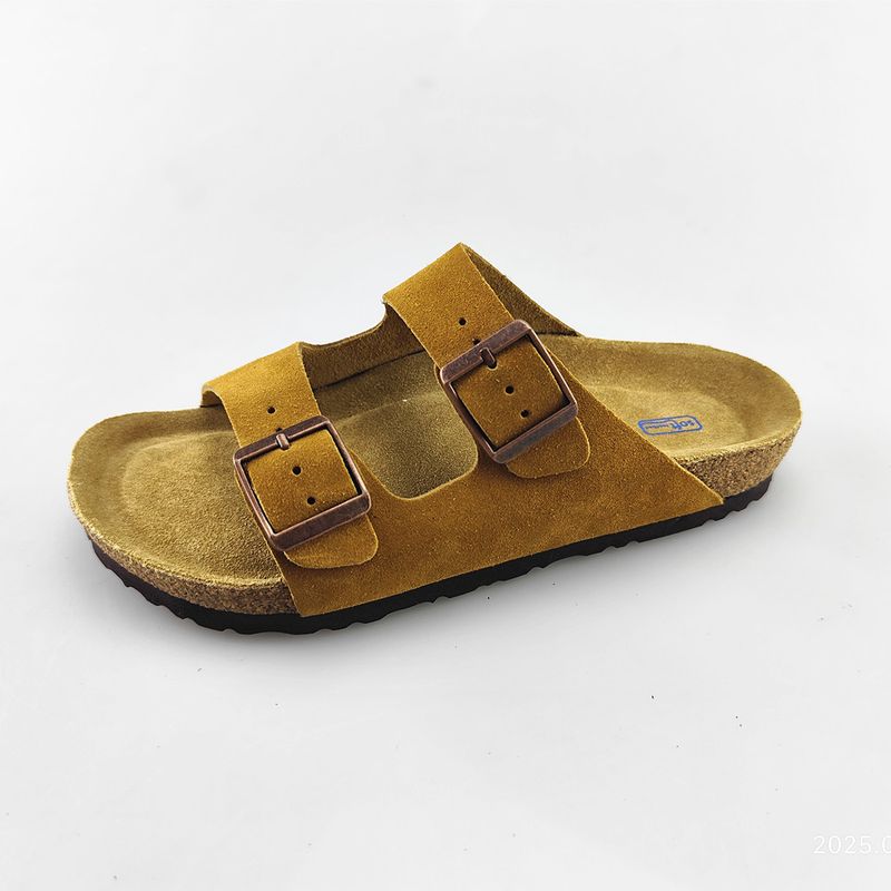 Ciabatte casual in pelle, Haken Summer BK Flat Dag da uomo e da donna, sandali bassi in pelle bovina con punta a strati, coppia_voghion.com