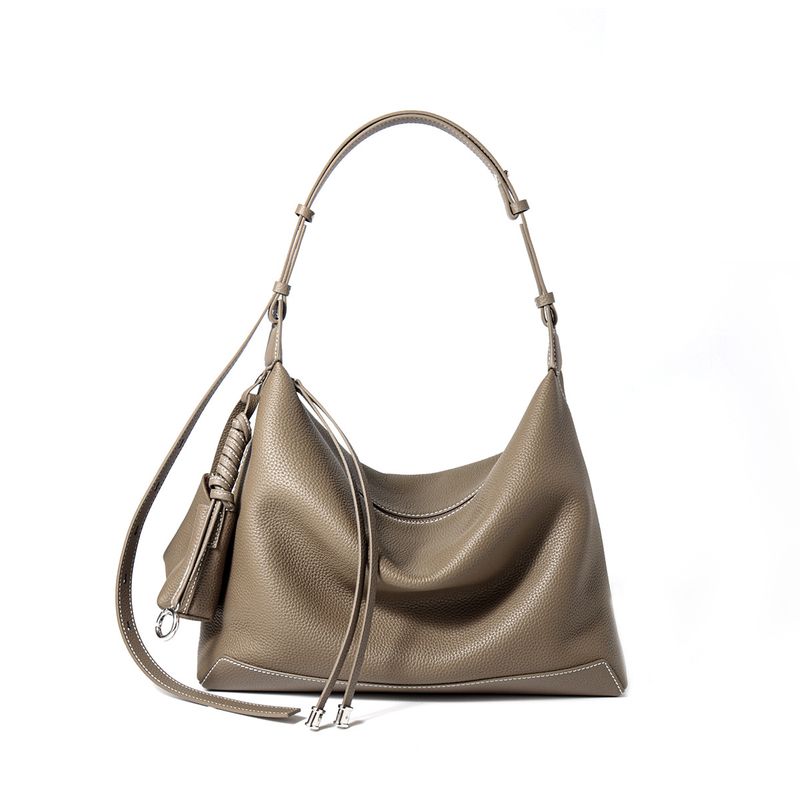 Borsa a tracolla in vera pelle per donna, borsa hobo a mezzaluna morbida con tracolla regolabile_voghion.com