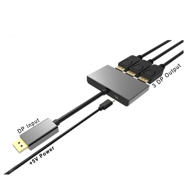 Répartiteur DisplayPort 8K vers 3 DisplayPort Répartiteur multi-moniteurs MST Hub Configuration de moniteur 3 DP (MSTDP123DP) pour l'affichage de l'ordinateur_voghion.com