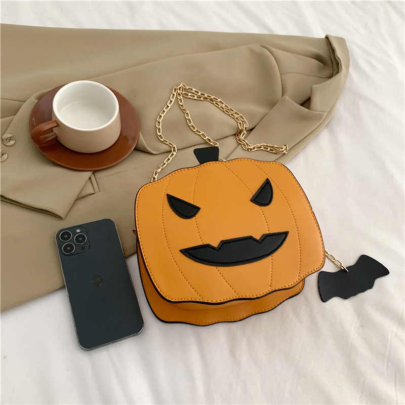 Super fuoco parodia zucca pipistrello pu borsa a tracolla divertente divertente personalità stereoscopica borsa a tracolla del fumetto ragazza_voghion.com