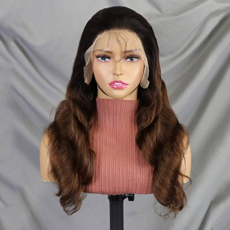 13x4 Lace Front Wigs Body Wave Human Hair Wigs For Women 200% Density Pre Plucked With Baby Hair Natural Black_voghion.com