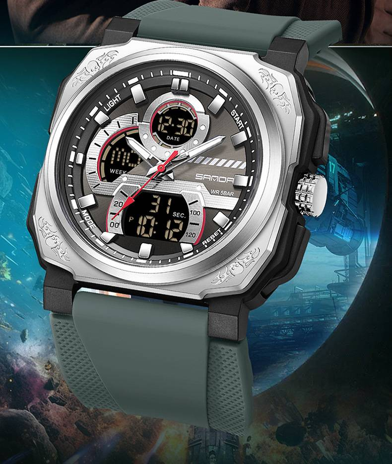 Orologio elettronico al quarzo da uomo, multifunzione, impermeabile, con sveglia, orologio da studente, orologio sportivo digitale quadrato alla moda_voghion.com