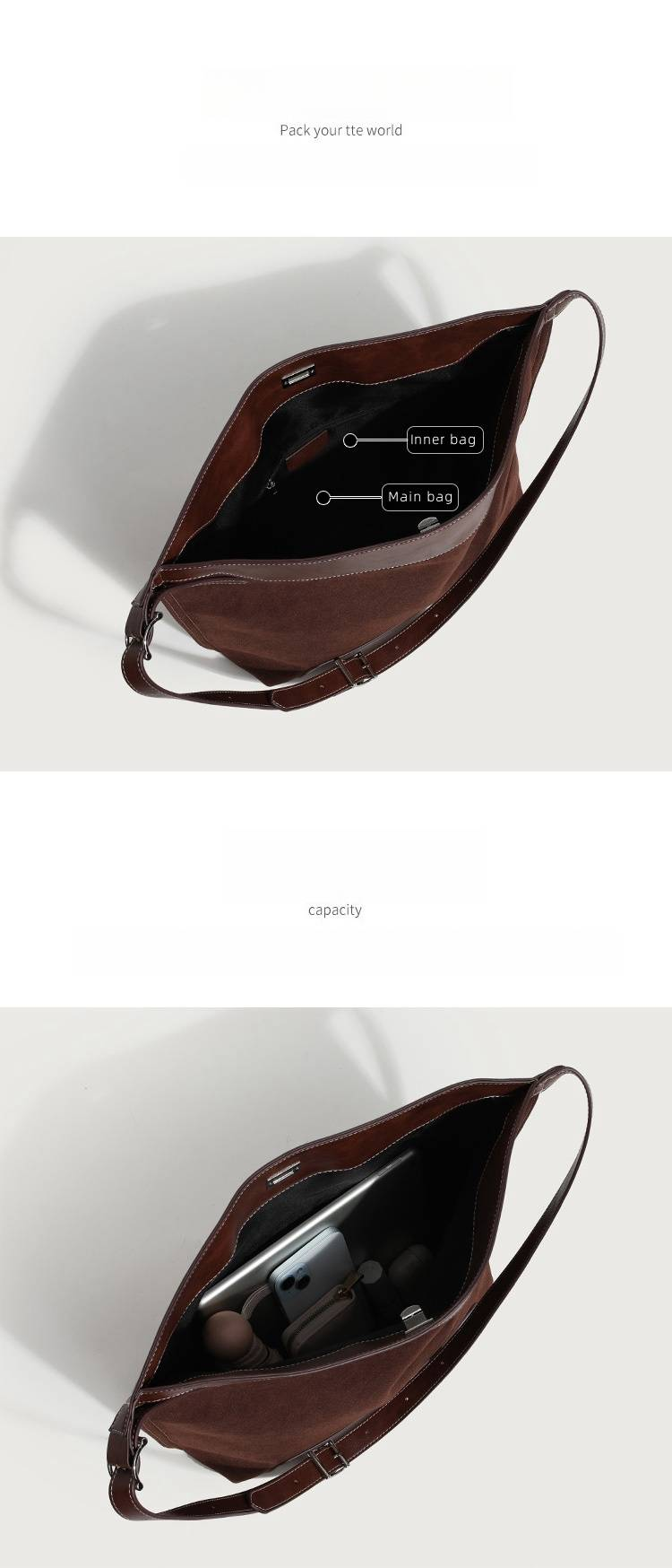 Geantă de umăr la modă din piele de culoare pură, cu același temperament, cu o sută de stele, geantă subraț, cu capacitate mare, tip crossbody_voghion.com