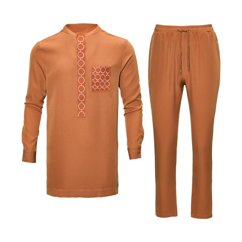 Abbigliamento maschile completo tinta unita ricamo alta qualità traspirante da uomo_voghion.com