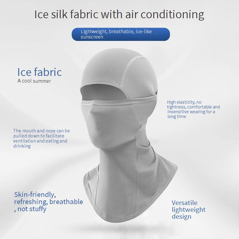 Copricapo estivo con protezione solare, fodera per casco da moto, assorbente per il sudore, ad asciugatura rapida, antivento, per esterni, in seta ghiacciata_voghion.com
