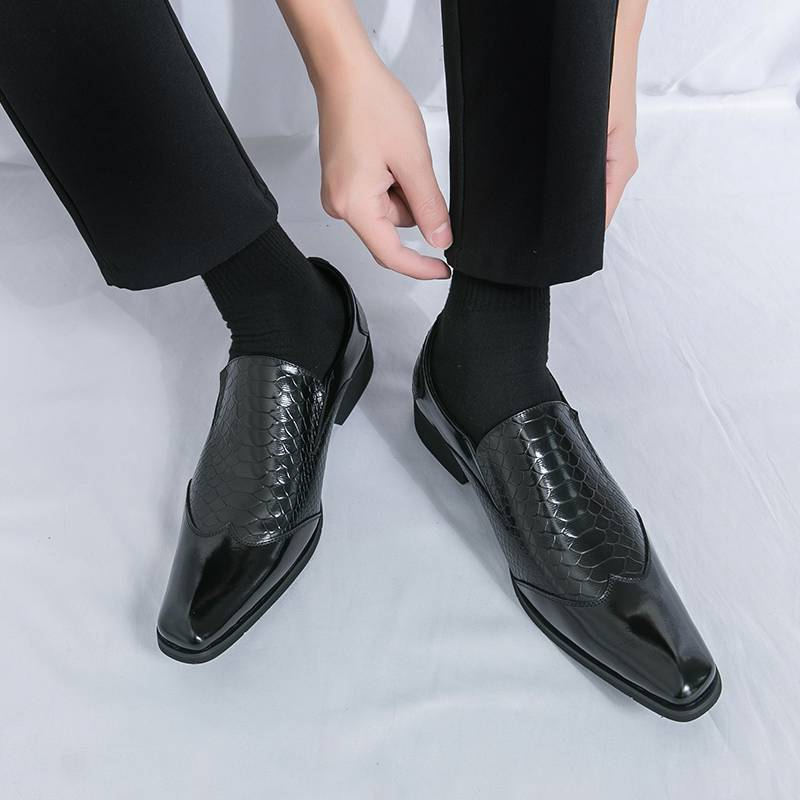 Shoes For Men Dress British Business Party Slip On Black Point Toe Fashion Casual Formal Suit Handmade Men Shoes_voghion.com