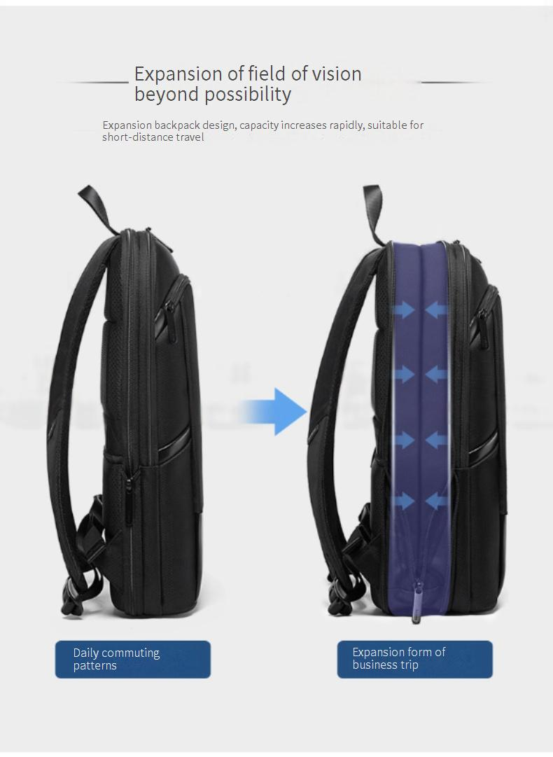 BANGE Men's Backpack Waterproof Business Casual Ultra Thin Travel Computer Backpack With Expandable Capacity Backpack_voghion.com