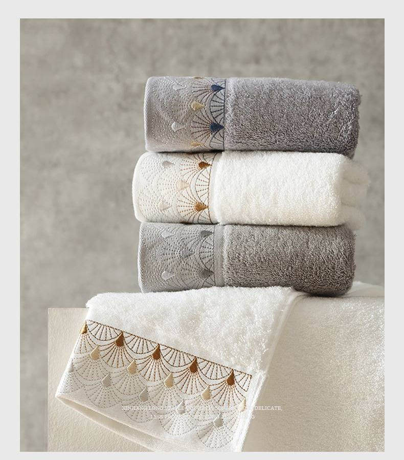 Embroidered Face Towel - Hotel Quality Cotton_voghion.com