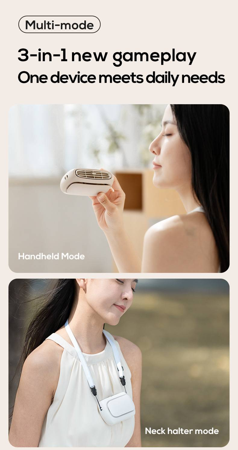 New Outdoor Portable Desktop USB Charging Handheld Neck Fan_voghion.com