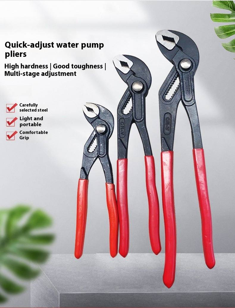 Adjustable 7" 10" 12" Multi-Function Water Pump Pliers, Wide Jaw Pipe Wrench For Home Plumbing & Bathroom Maintenance (Cr-V Steel)_voghion.com