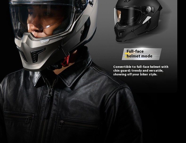 3C-Certified Full-Face Motorcycle Helmet – Dual Visor (Clear/Tinted/Chrome), ABS Shell, 8 Colorways & 4 Sizes For Urban Commuters_voghion.com
