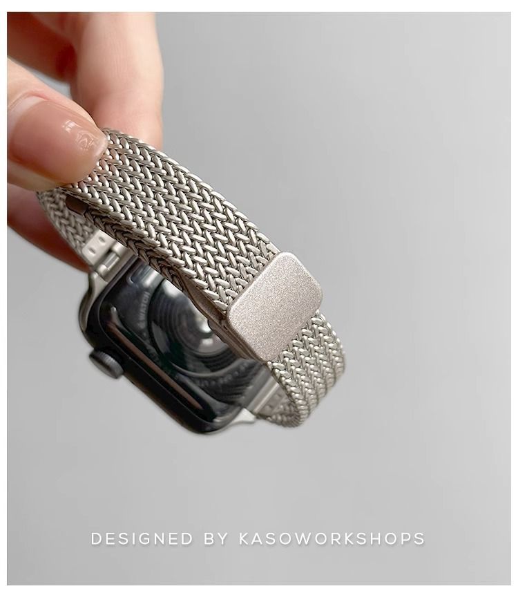 Weizenohr-Magnetarmband, Apple Watch, Edelstahlarmband, passend für Apple Watch, neue Modelle, Metall, 9/S10/SE_voghion.com