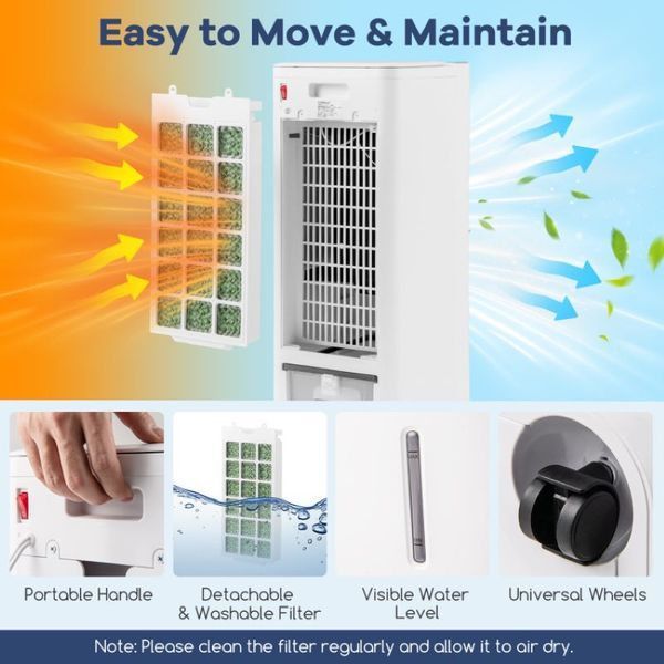 Evaporative Air Cooler & Heater With Remote Control For Household_voghion.com