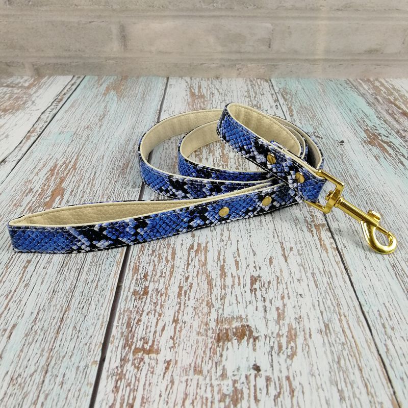 Morbida pettorina in pelle con motivo a serpente, guinzaglio, collare, accessori per animali domestici, nuovo arrivo_voghion.com