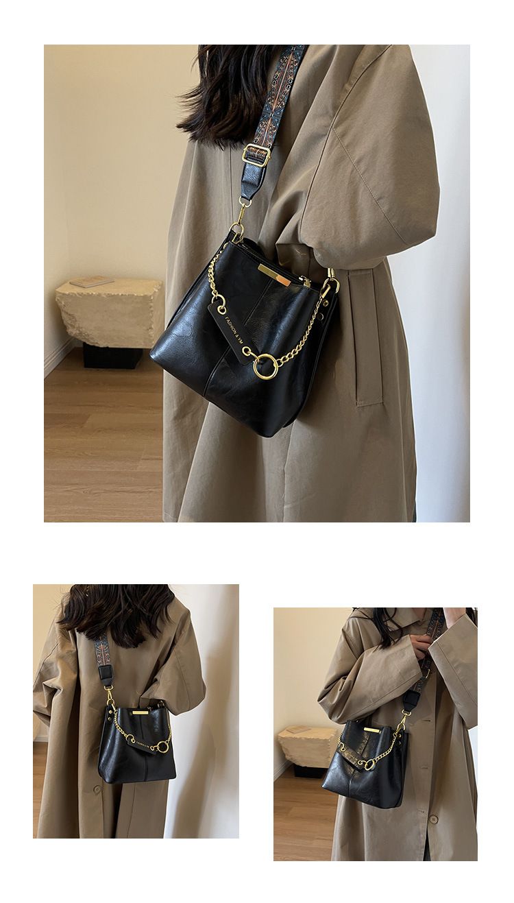 Borsa, borsa a tracolla multifunzionale in morbida pelle da donna, stile pigro, borsa a secchiello con tracolla diagonale_voghion.com