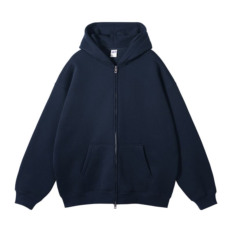 Felpa con cappuccio di marca alla moda, con cerniera argentata, foderata in pile, da uomo, autunno inverno 2024_voghion.com
