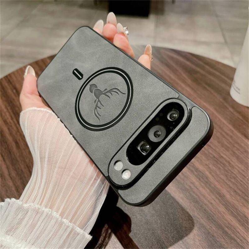 Retro Deer Head Matte Leather For Magnetic Case For Google Pixel 9 8 7 Pro XL 8A 7A Business Wireless Charge Soft Cover_voghion.com