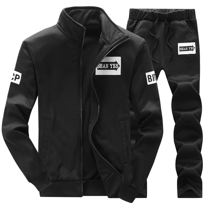 Ouma Novo Terno Esportivo Masculino Casal Casual Gola Alta Moletom Corrida Flecha Conjunto Primavera e Outono_voghion.com
