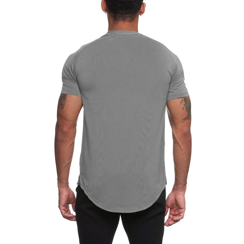 T-shirt sportiva da uomo a maniche corte Slim Fit Small V-eck Fitess Traiig Muscle Roll Iro Dog Brother Summer Thi_voghion.com