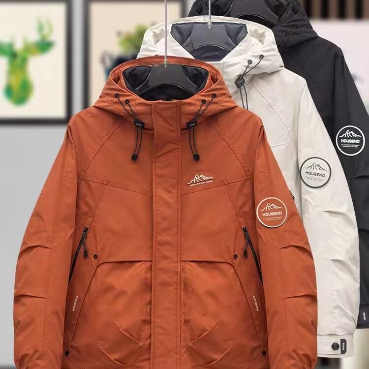 Heren winter donsjack met capuchon, waterdichte en winddichte parka, dikke warme pufferjas voor buiten en dagelijks gebruik_voghion.com