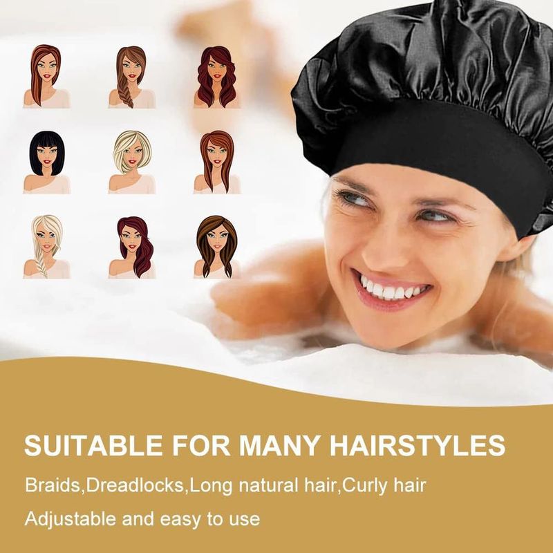 Brede rand Hoge elasticiteit Hoofddoek Beauty Hat Douchehoed Beauty Kapsalon Haarverzorging Hoed Vrouwenverzorging Kleur Ding Slaapmuts_voghion.com