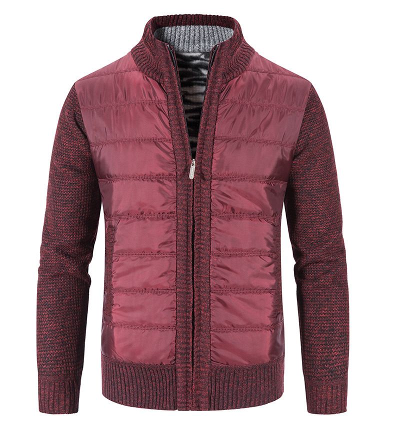 Cardigã masculino com gola alta, jaqueta slim fit e suéter de lã plus size_voghion.com