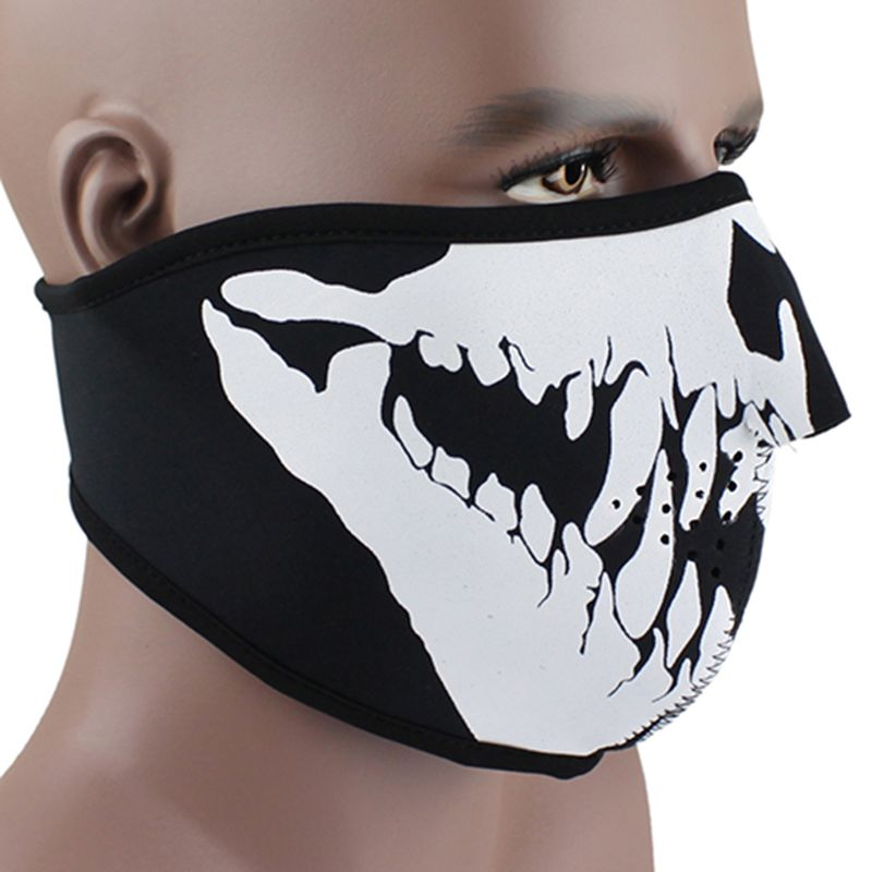 Kao Skull Halvmaske Ski Skate Snowboard Motorsykkel Sykkelbeskyttelse_voghion.com