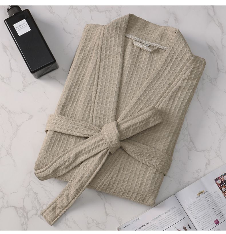 Toallas de baño de fibra suave, bata de baño de primavera y verano, estilo gofre, para hombre y mujer, de secado rápido._voghion.com