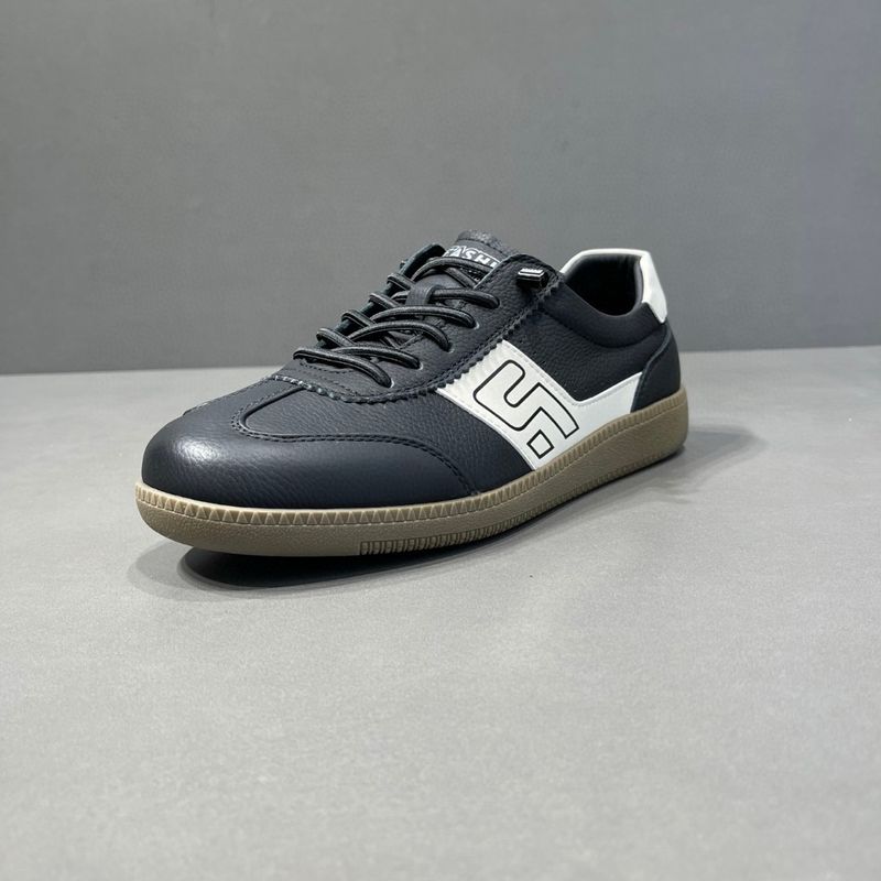 Herren Leder Nische Deutscher Trainingstrend Vielseitiger Freizeitsport Herren Color Blocked Forrest Gump Schuhe_voghion.com