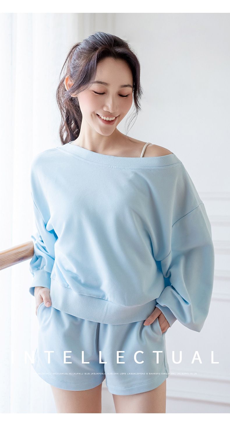 Abbigliamento sportivo da donna, a tinta unita, per autunno e inverno, da corsa, fitness, a maniche lunghe, pantaloncini da yoga, set ampio_voghion.com