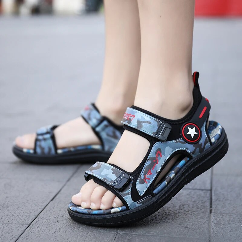 Estate spiaggia bambini, scarpe alla moda per ragazzi 5-16 anni, no ALD, outdoor, ombre astronomiche, sandali in cuoio_voghion.com