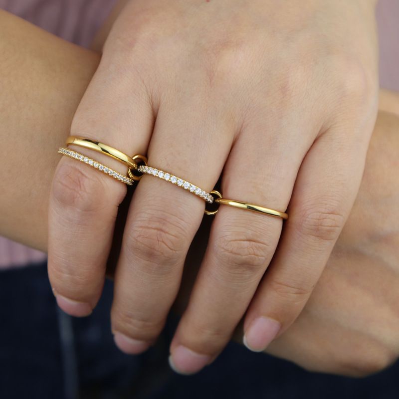 Ins Popular New Gold 4 Ring Zircon Ring Niche High End Ladies Ring_voghion.com