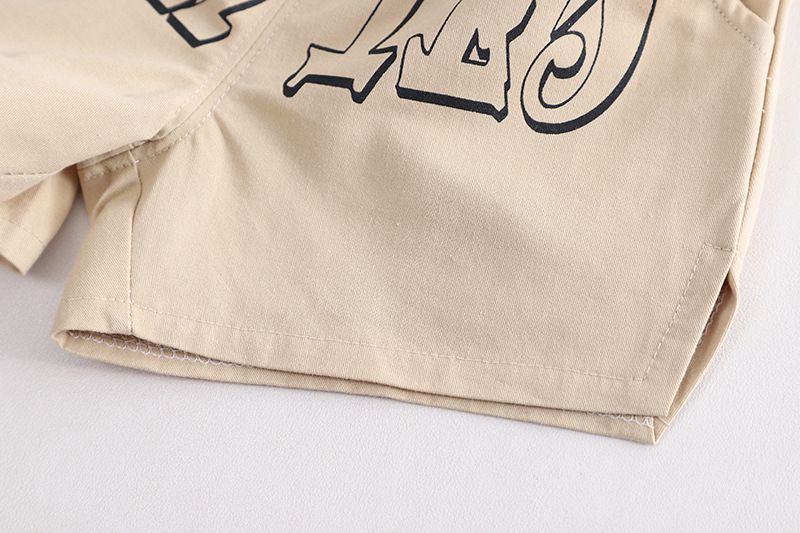 Meninos Verão 2024 Novo Bebê Moda Casual Gola Redonda Carta Golfinho Manga Curta Conjunto de Duas Peças_voghion.com