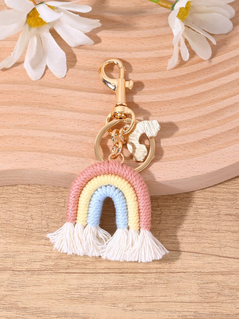 Hand-woven Rainbow Keychain INS Bohemian Style Cute Bag Accessory Car Pendant_voghion.com