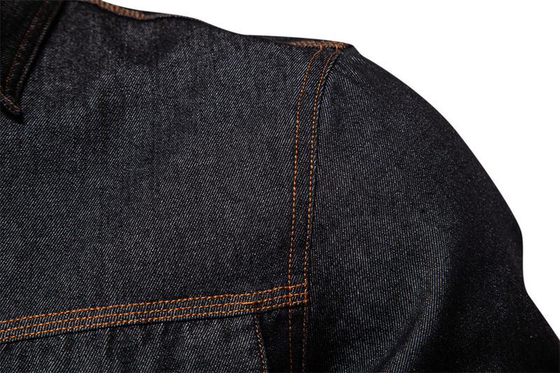 Camicia casual a maniche lunghe in cotone da uomo in denim lavato di alta qualità, autunno 2024_voghion.com