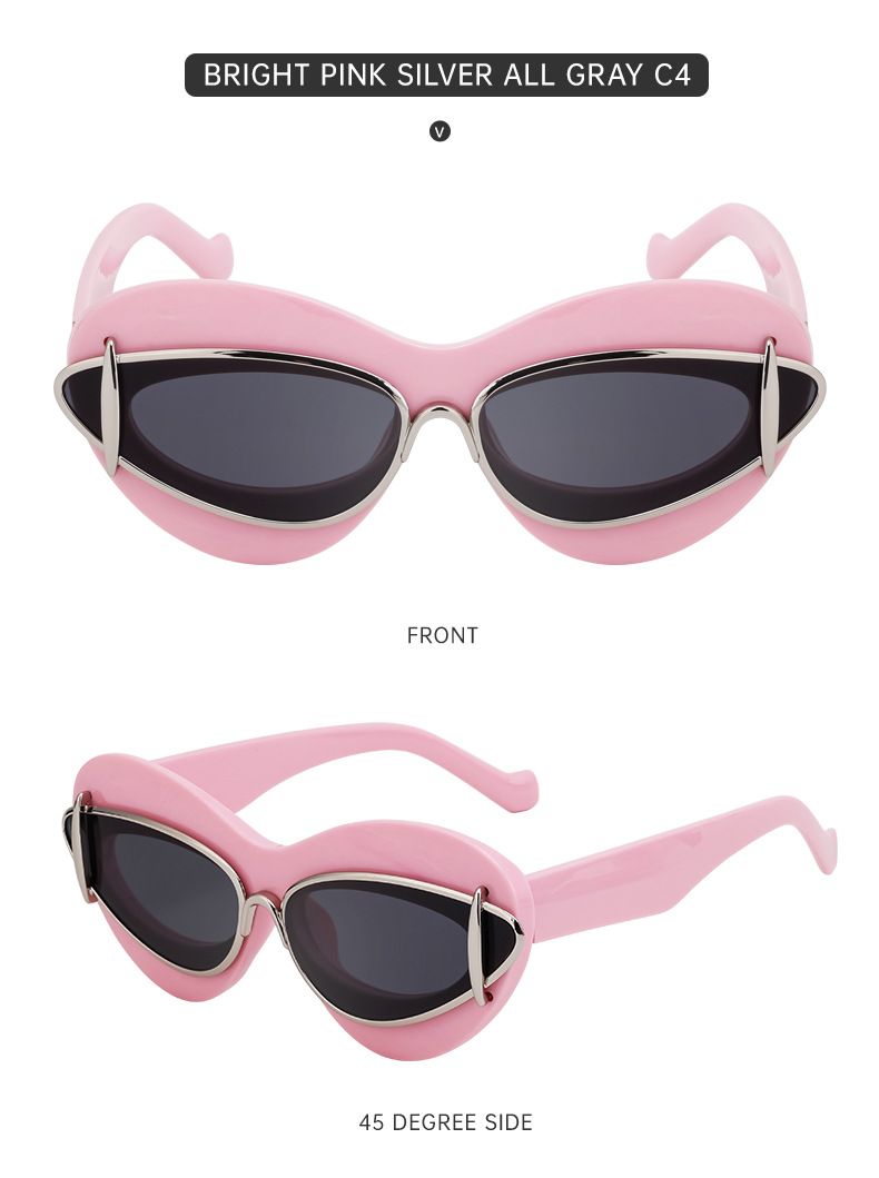 2024 Nuova moda Cat Eye Internet Celebrity, stessi occhiali da sole Y2K con montatura piccola, occhiali da sole femminili alla moda_voghion.com