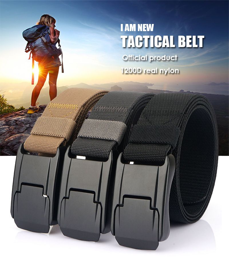 HOT New Stretch For Men and Women Hard Alloy Quick Release Buckle Strong Real Nylon Unisex Elastic Overalls Work Belt_voghion.com