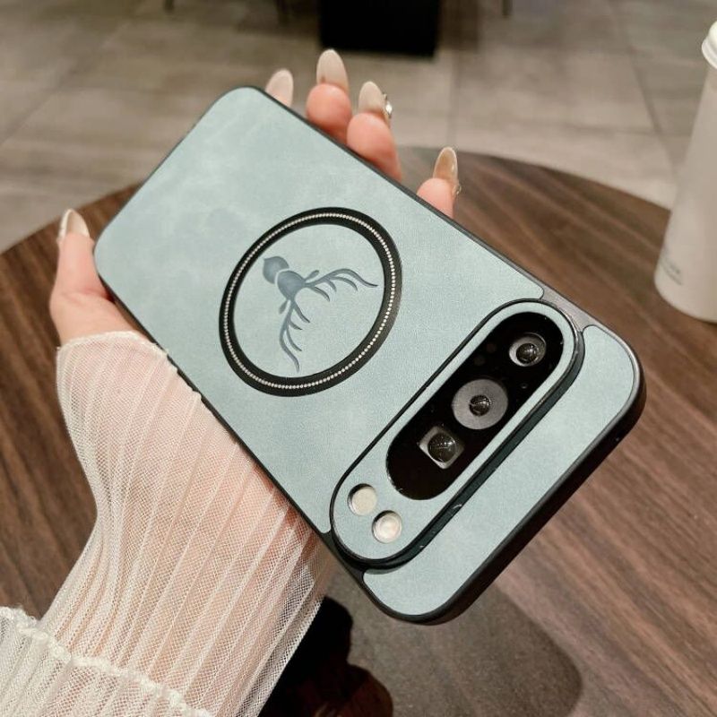 Simple Slim Matte Deer Head Wireless Charging Magnetic Case For Google Pixel 9 8 7 Pro 9A 8A 7A Leatehr Cover Coque_voghion.com