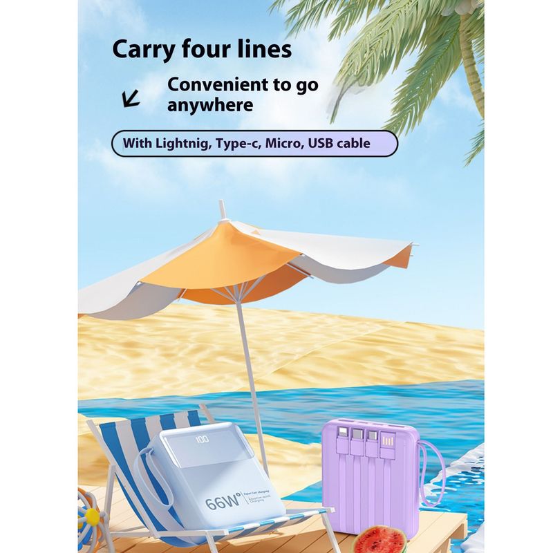 La banca è dotata di un caricabatterie ultra veloce da 66 W, 20000 mAh, mini ultra sottile, compatto e portatile, 2024 mobile_voghion.com