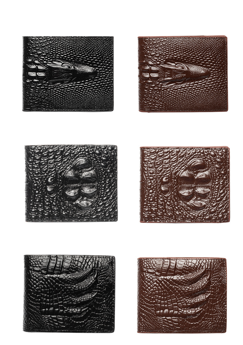 Herrentaschen liefern Herrenbrieftasche, kurzes Krokodilmuster, horizontaler Business-Stil, multifunktionale Geldscheinbrieftasche, ID-Tasche Großhandel_voghion.com