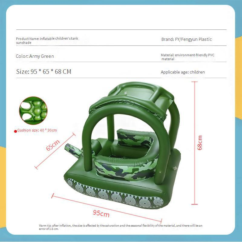 Opblaasbare watertank voor kinderen - Rijdend zwembadspeelgoed met waterpistool voor buitenzwemmen en spetteren_voghion.com