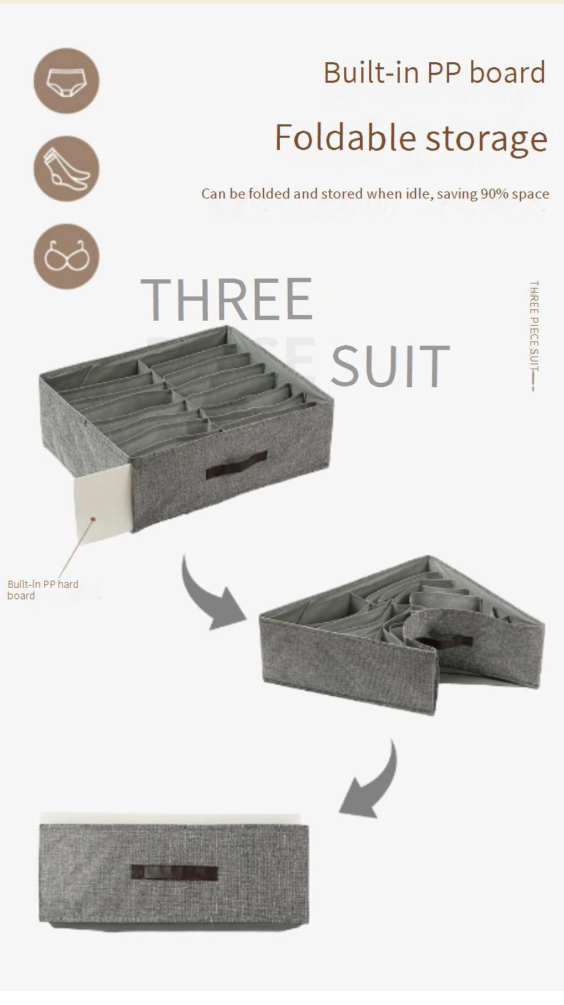 Foldable Clothes Storage Box With Double Compartments - Drawer Organizer For Underwear Socks & Pants Dustproof & Space-Saving_voghion.com