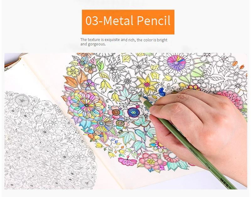 H&B 60-Piece Handmade Box Sketch & Watercolor Pencil Set For Adults – Includes Colored, Metallic, Sketch & Charcoal Pencils_voghion.com