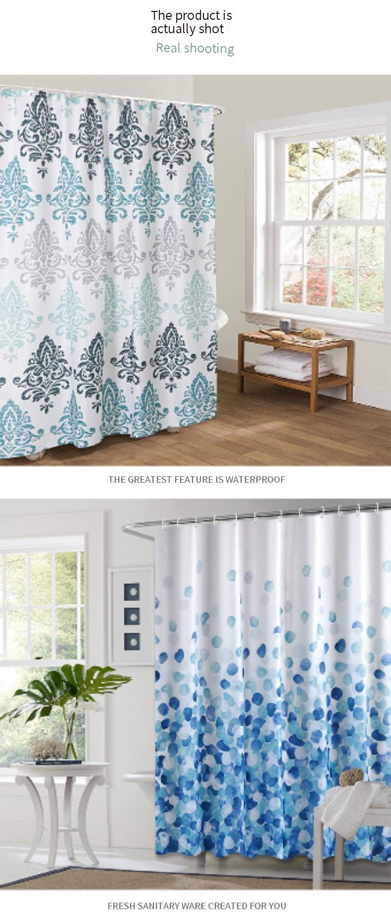 Tenda da doccia con stampa geometrica moderna – Decorazione da bagno in poliestere impermeabile con linee astratte, 180x180 cm_voghion.com