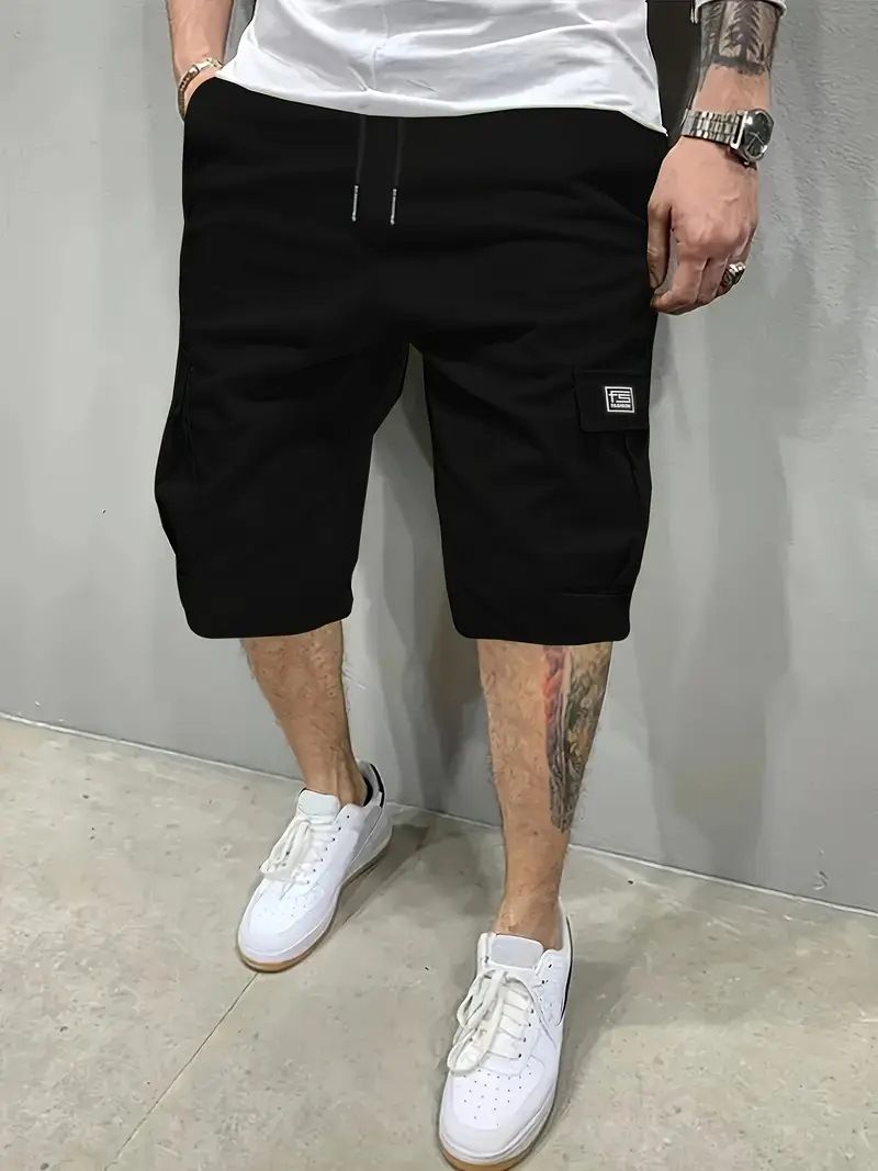 Top Cross Border Europäische Größe Arbeitsshorts Herren Sommer Dünne Modemarke Lose Sporthose Lässige Fünf-Punkt-Pferdehose_voghion.com