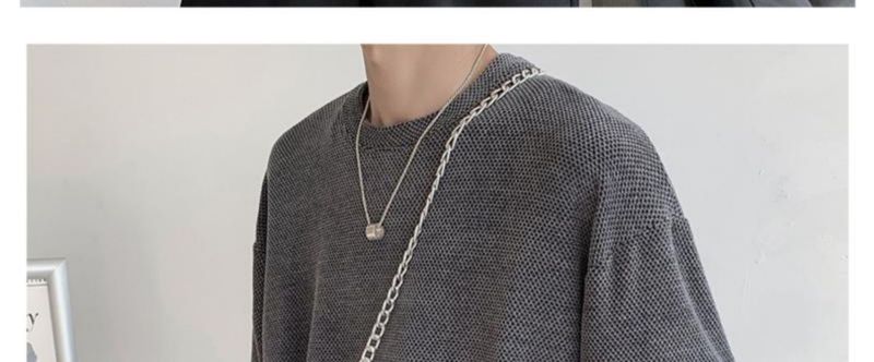 Herrenbekleidungslabel, gestricktes, kurzärmeliges Design, Cleanfit-T-Shirt mit fünf Ärmeln für Herren_voghion.com