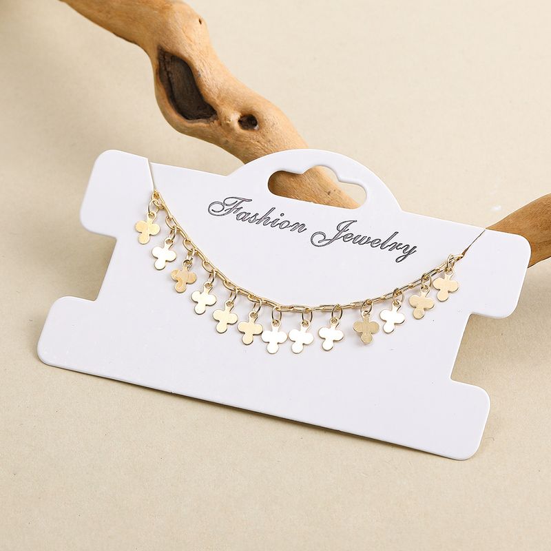 Golden Bohemian Cross Double Heart Multi-layer Anklet 3-piece Set Beach Ocean Style_voghion.com