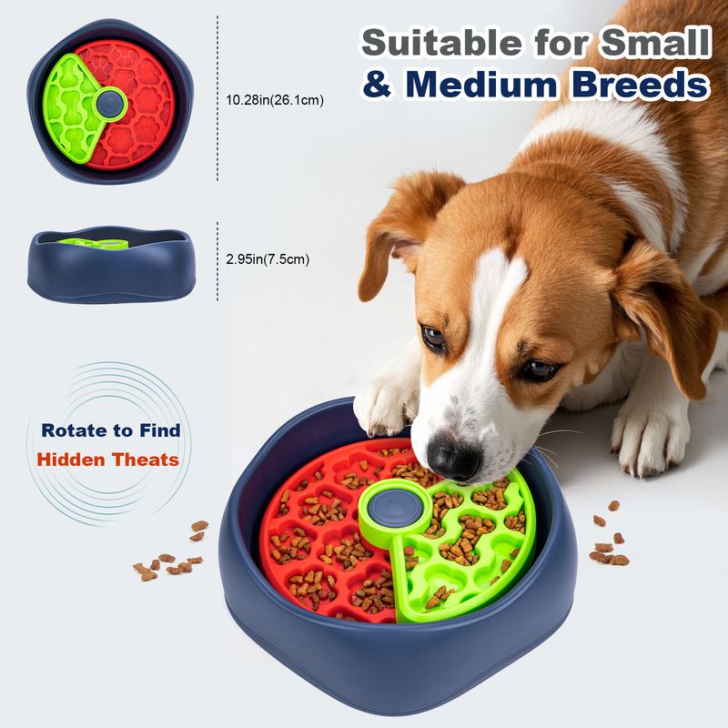 New Pet Feeder Bowl Dish Rotating Plate Puzzle Boredom Relief Slow Eating Training Dog Foraging Toy_voghion.com