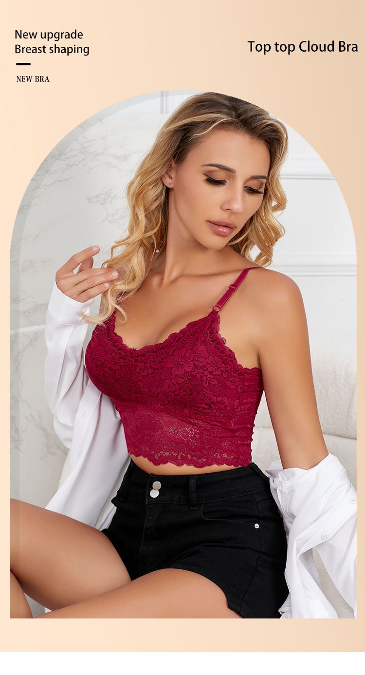Women's Intimates Large Size Lace Bra With Beautiful Back Slings And Adjustable Breast Wrap For Women's Underwear_voghion.com
