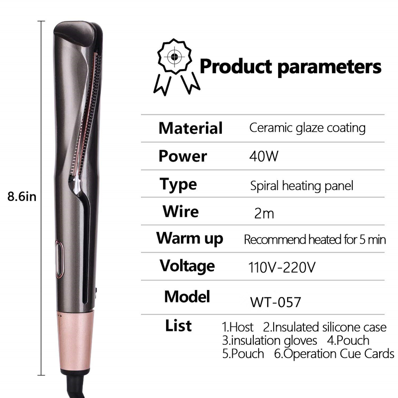 Straightener And Curler 2-in-1, Professional Negative Ion Curler, Fast Heating_voghion.com
